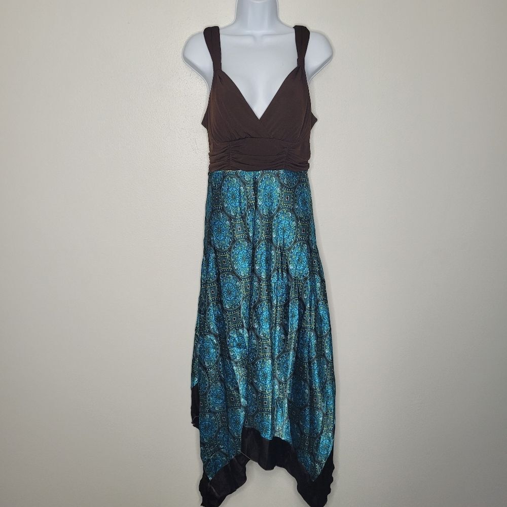 Studio Y y2k boho fairy handkerchief hem tie back flirty dress size xl